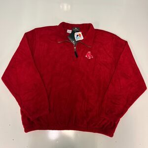 Antigua Boston Red Sox 1/4 Zip Fleece Pullover Mens XL Red MLB NWT 2002 Vintage